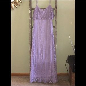 Lilac lace maxi dress